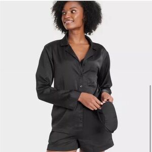 New Audin Black Satin Pajama gift Set